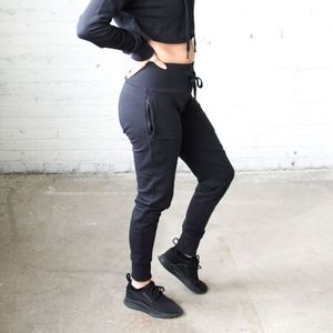 Charcoal high waisted jogger pants
